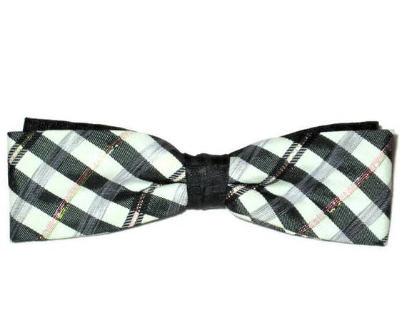 1950s Black White Striped Bow Tie, Vintage 50s N