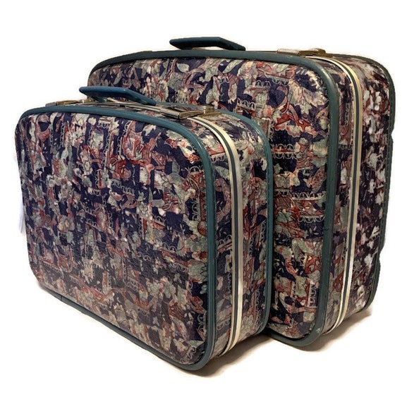 60s Blue Suitcases Large Blue Suitcase, Small Blue