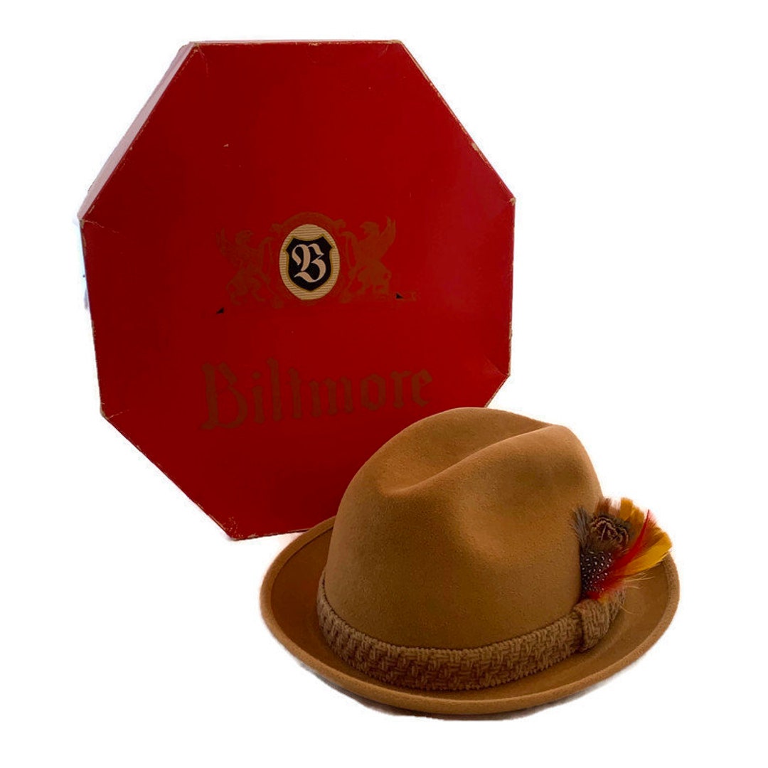 50s Biltmore Hat With Box Vintage 1950s Gold Fedora With Etsy