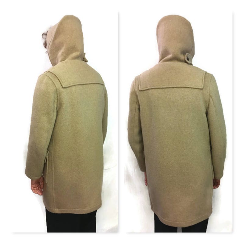 Vintage 1960s Hooded Lined Duffle Coat Made in England 60s Wool Gloveral