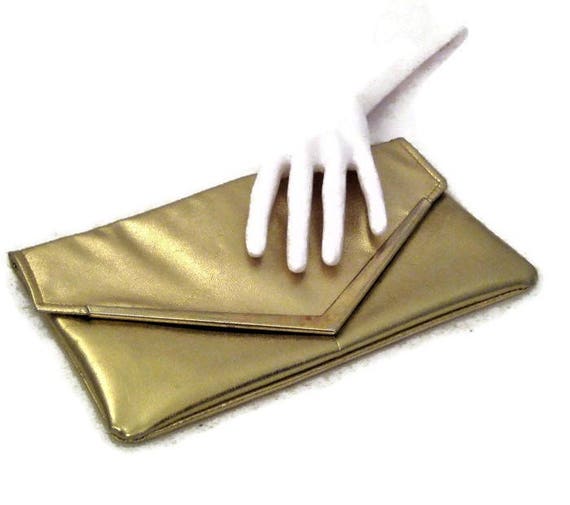 Enveloppe Clutch Purse for Women with Gold Metal Lining