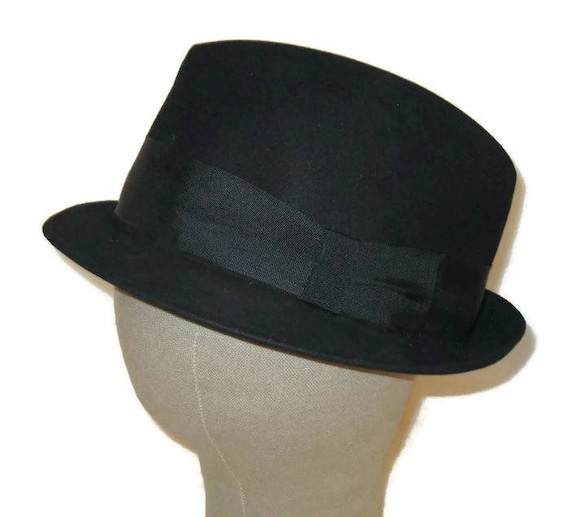 60s Black Trilby Black Fedora Black Hat Morgan Sp