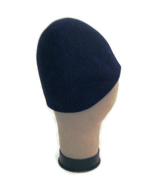 60s Blue Cloche Hat Navy Blue Cloche 1960s Dark Bl