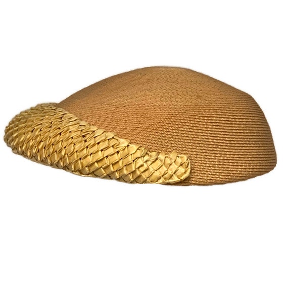 50s Summer Dress Hat, Vintage 1950s Woven Straw Pe