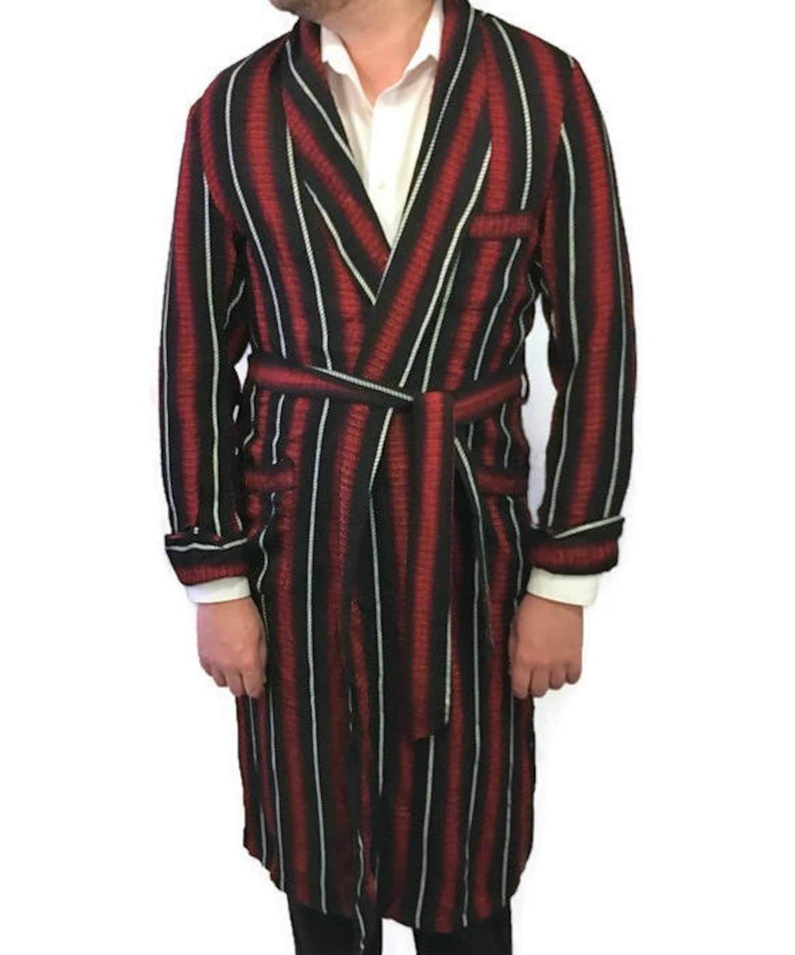 50s Men's Robe Smoking Jacket Dressing Gown Long - Etsy Australia