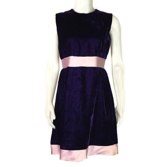 50s Velvet Dress, Purple Velvet, Satin & Velvet,