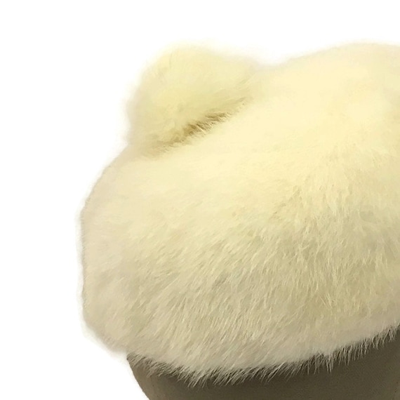60s Mink Bubble Hat, Vintage 1960s White Fur Hat