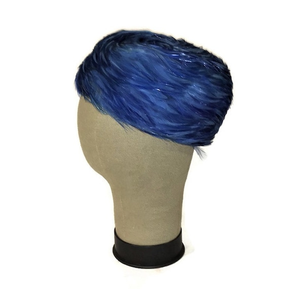 1950s Vintage Feathered Blue Hat, Vintage 50s Jacki… Gem