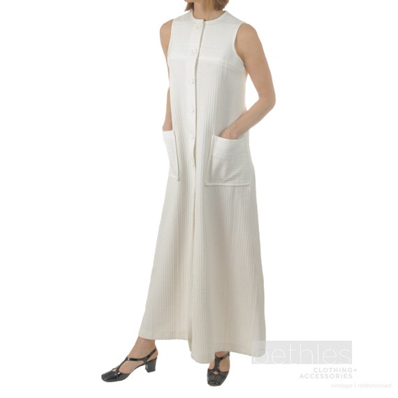 1960s Dress Summer Dress White Sleeveless Dress Cr