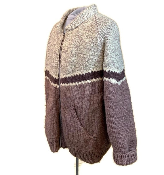 Vintage 60s Lined Curling Sweater,  Vintage Hand … - image 1