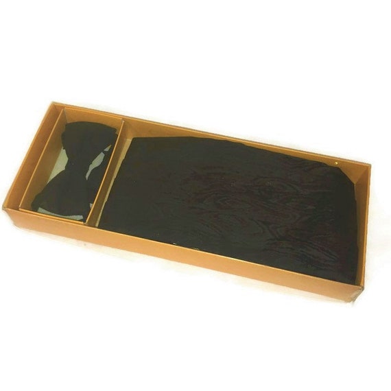 60s Black Cummerbund, Bow Tie, Black Bow Tie, Bow