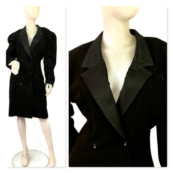 Vintage 80s Designer Wayne Clark Black Cocktail Dr