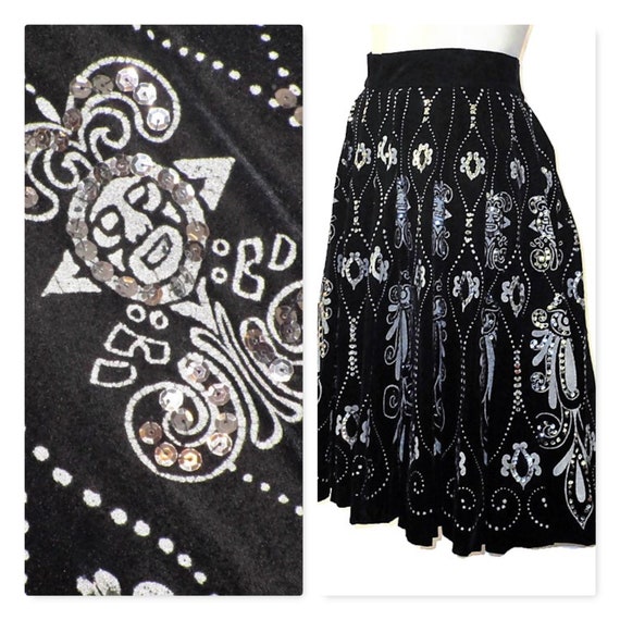 black velvet skirt 50s