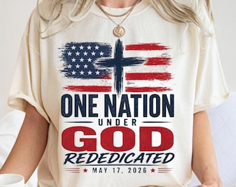 Camiseta "Rededicate America", Camiseta "One Nation Under God", Camiseta patriótica con la bandera estadounidense, Camiseta vintage del 4 de julio de EE. UU.
