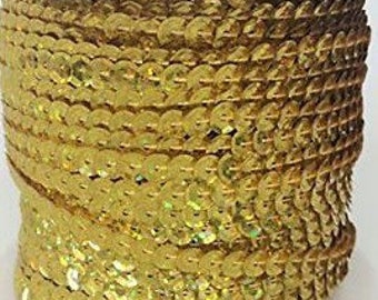 Sequin Trim-Gold-6mm-4 yds.