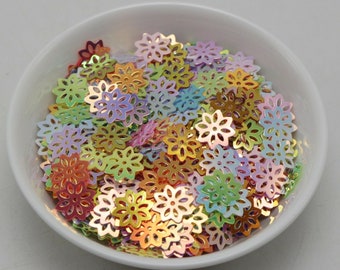 Sequins-Hollow Flower Sequins-9mm- Assorted Colors -200 PCS