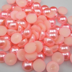 6mm Pink Pearl Flat Backs - 200 ea.