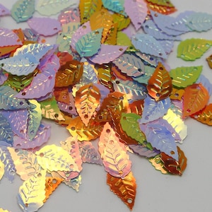 Sequin Leaves-16x9mm-Assorted Colors-100 PCS