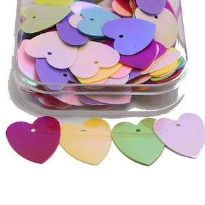 Heart Sequins-Assorted Colors-16mm - 100 PCS