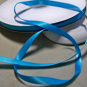 Double Face Sky Blue Satin Ribbon 3/8&quot; (10mm)- 10 yds.