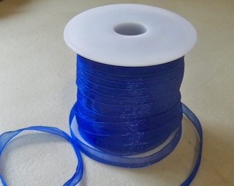 1/4" Royal Blue Organza Ribbon-6mm-10 YDS