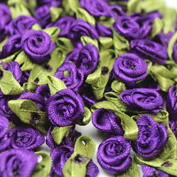 Satin Ribbon Roses Etsy