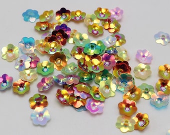 6mm Cup Flower Sequins-Assorted Colors-200 PCS