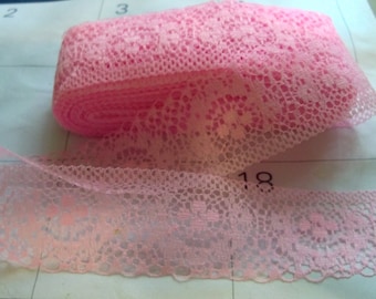 Pink Floral Lace-40mm-1-1/2"-3 YDS  #L40-035