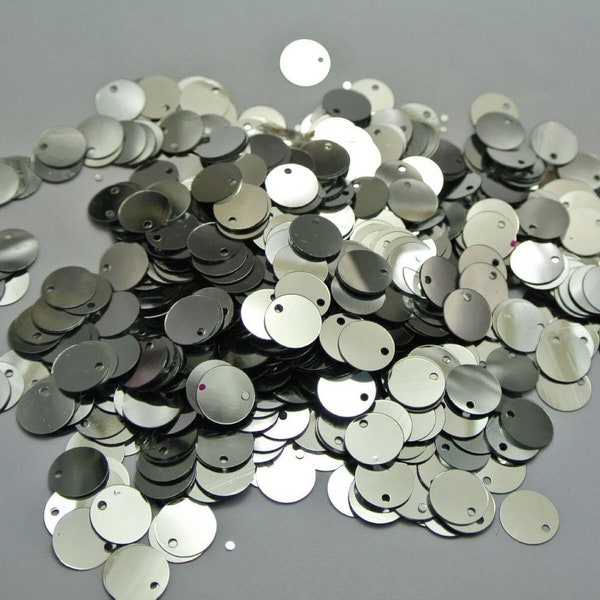 Silver Sequin Round Disks-10mm-200 PCS