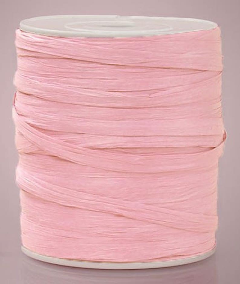 Pink Raffia Paper Ribbon1/410 Yds Etsy