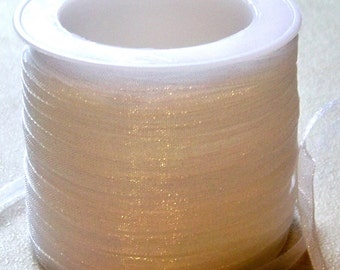 White Organza Ribbon-1/8"-10 YDS #R1/8-04