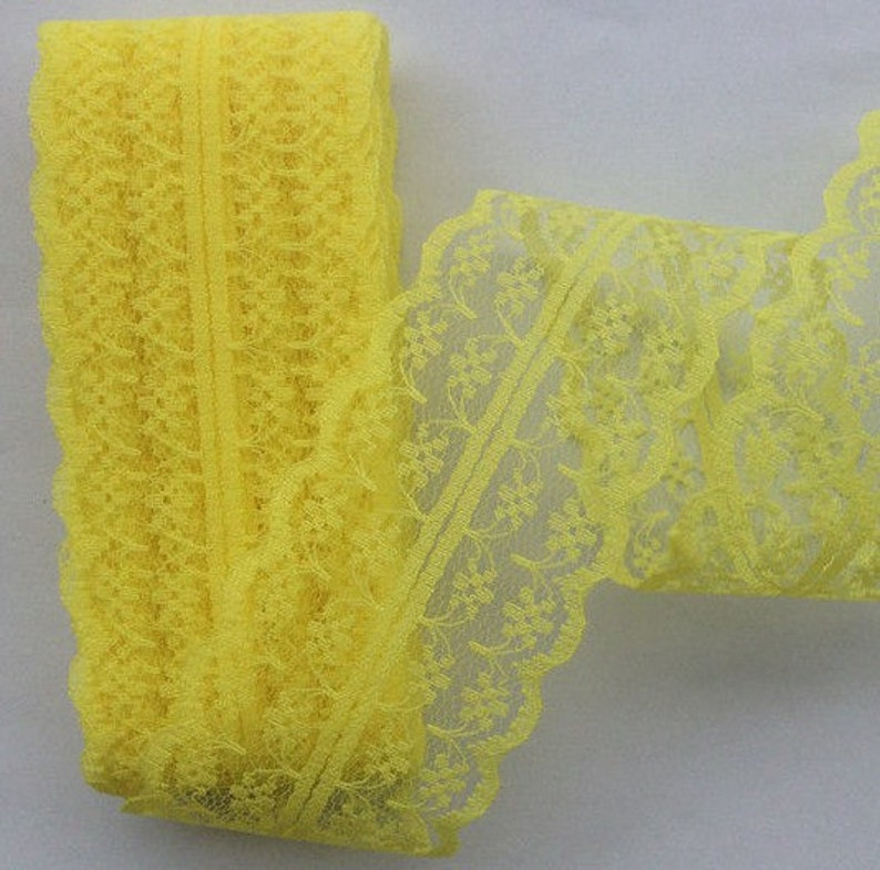 Yellow Lace-40mm-1-1/23 YDS L40-04 image 1