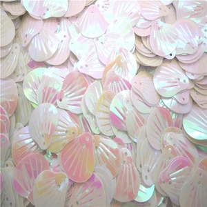 White Sea Shell Sequins-12x14mm - 100 pcs.