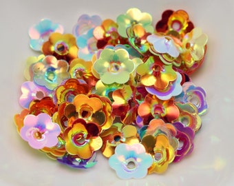 Sequins-10mm-Cup Flower Sequins-Assorted Colors-100 PCS