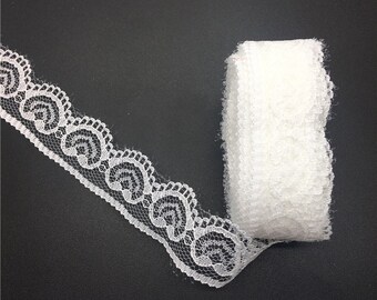 White Heart Lace Trim-25mm-1"-3 YDS. - #L25-01