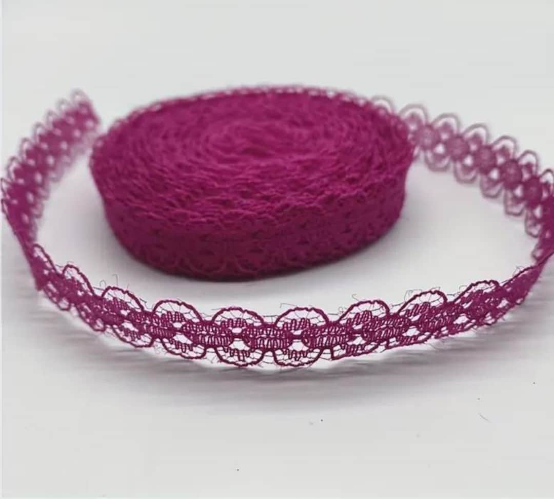 Wine Embroidered Lace P625