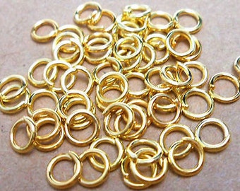 4mm Gold Plated  jump rings-100 PCS