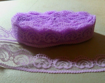 Lavender Heart Lace Trim-25mm-1"-3 YDS.