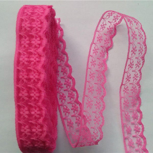 Watermelon Red Lace, 20mm (7/8") - 3 YDS