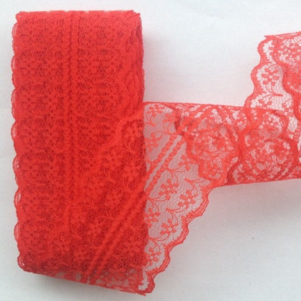 Red Lace-40mm-1-1/2 - 3 YDS.    #L40-03