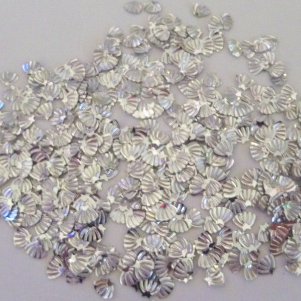 silver sea shell sequins - 7mm - 200 pcs