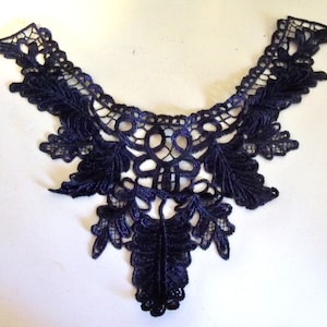 Lace Applique Collar-15.2&quot;x12.2&quot;-Black-1 PIECE