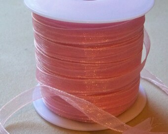 Pink Organza Ribbon-1/4"-10 YDS