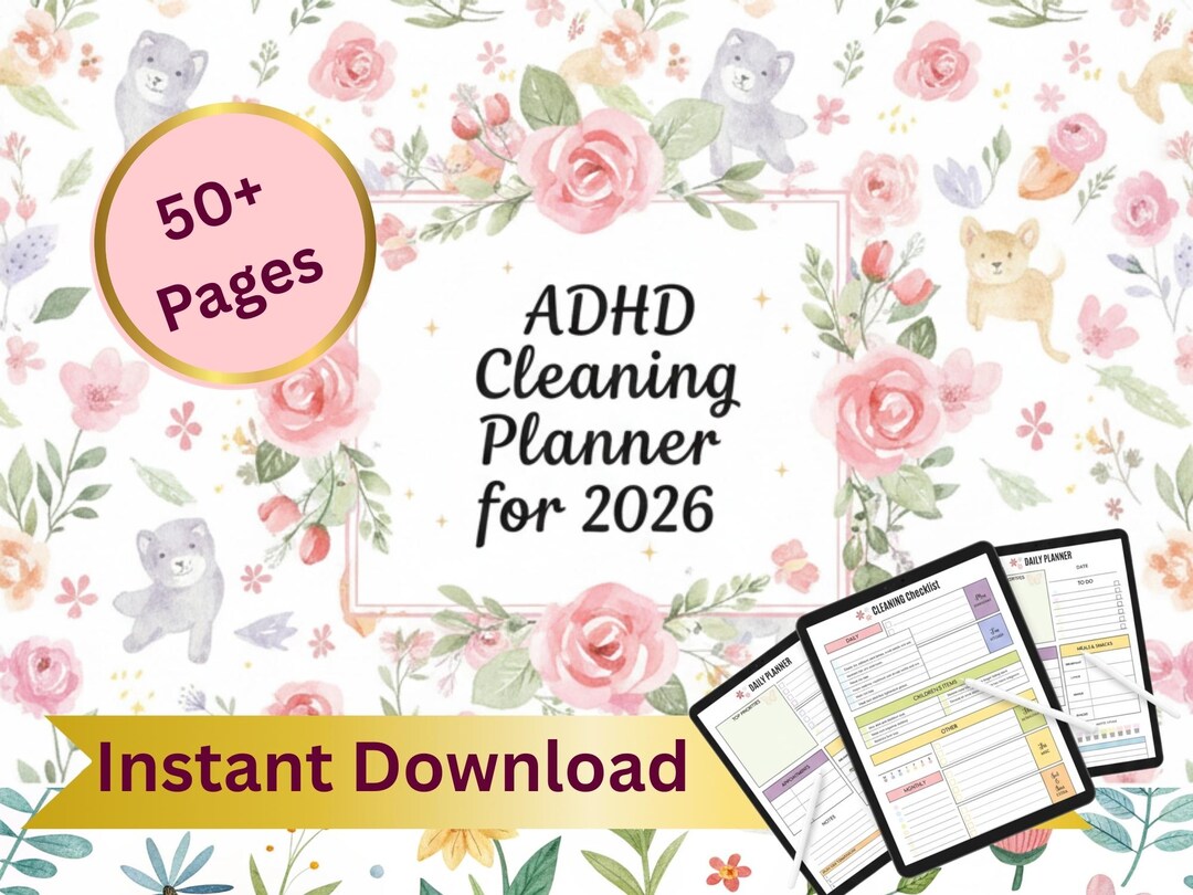 ADHD Cleaning Planner Printable , Editable Canva Cleaning Checklist ...