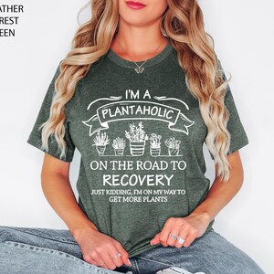 Cute Plantaholic Shirt, Plant Lover T Shirt, Plant Lady Shirt, Funny Gardener Gift, Cute Vegan TShirt, House Plants Shirt, Botanical T-Shirt afbeelding 8