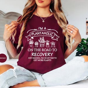 Cute Plantaholic Shirt, Plant Lover T Shirt, Plant Lady Shirt, Funny Gardener Gift, Cute Vegan TShirt, House Plants Shirt, Botanical T-Shirt afbeelding 6