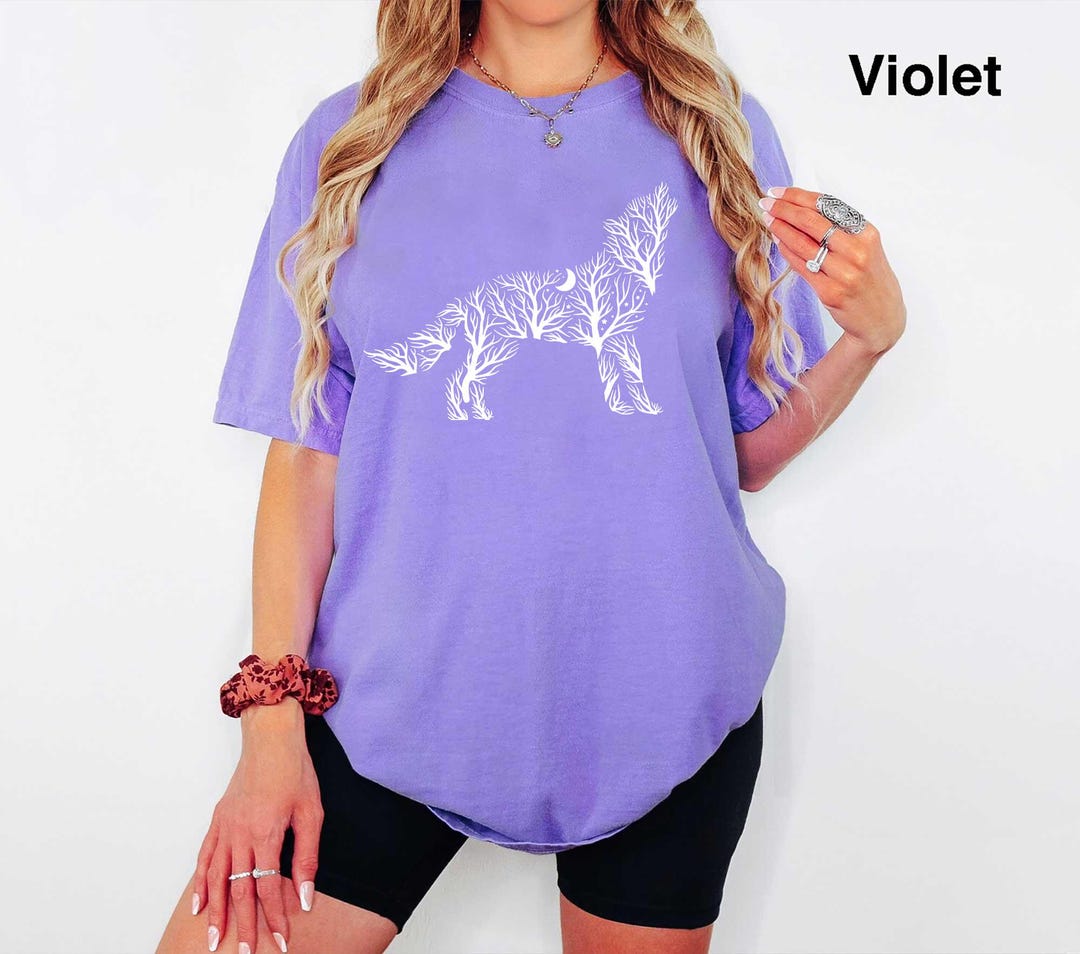 Comfort Colors® Wolf Shirt, Howling Wolf, Floral Wolf, Wolf Lover Gift ...