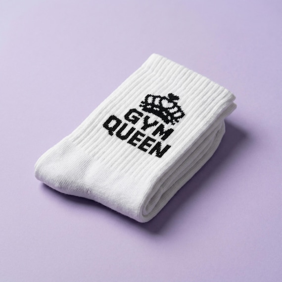Gym Queen Socks • Workout Socks • Statement Socks • Funny Fitness Gift • Matching Set with Gym King • Couple Gift • Bachelorette Gift