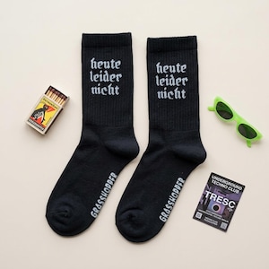 Heute Leider Nicht Socks • Berlin Berghain Club Techno Rave Outfit Apparel • Birthday Gift • CSD Pride Queer • Gift for Boyfriend Girlfriend