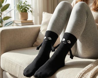 Calcetines magnéticos de pareja tomados de la mano • Divertidos calcetines a juego • Regalo de San Valentín • Regalo para novio o novia • Regalo de cumpleaños